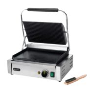   Grătar de contact Hendi, 1 zonă, suprafață striată din fontă, 2,2 kW