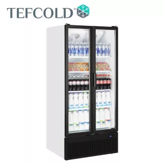   Vitrină frigorifică Tefcold, 707 litri, ușă de sticlă, ventilație, albă