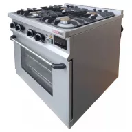   Mașină de gătit cu gaz  EMAX și cuptor electric static GN1/1, 4 arzătoare, 19,45 kW