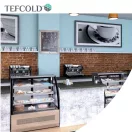 Frigider Tefcold cu vitrină, 328 litri, sticlă frontală curbată, ventilație