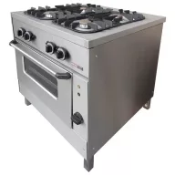   Mașină de gătit cu gaz  EMAX și cuptor electric static GN2/1, 4 arzătoare, 20,25 kW